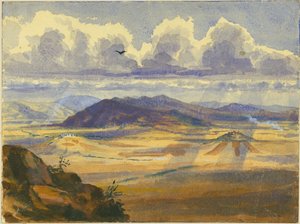 Jezreel Valley (wc a tužka na papíře)