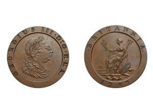 Dvoupencovka Cartwheel, 1797 (bronz)