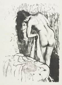 Nahá žena stojící, suší se, 1891-1892.