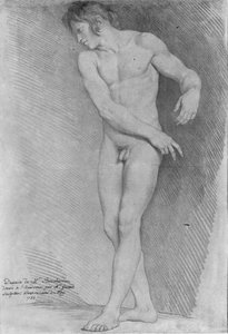 Akt při pohledu dolů doleva, 1755