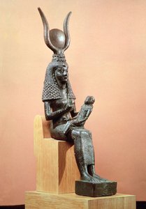 Isis kojící nemluvně Hora (bronz)