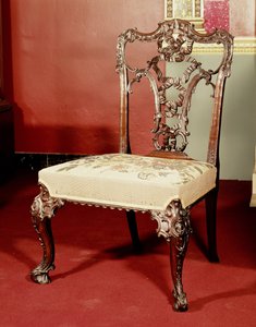 Židle, design Chippendale Director, kolem roku 1760