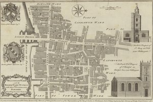 Mapa Billingsgate a Bridge wards, Londýn