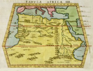 Mapa severní Afriky, cca 1580s