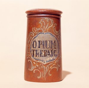 Nádoba na thébské opium (lakované dřevo)