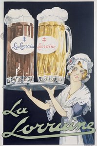 Plakát s reklamou na pivo La Lorraine