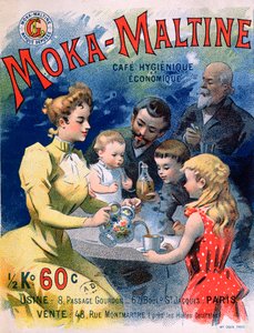 Plakát s reklamou na kávu Moka-Maltine, cca 1900