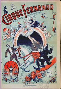 Plakát inzerující cirkus Fernando v Paříži