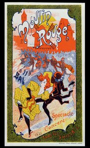 Plakát inzerující Moulin Rouge, c.1890-1900