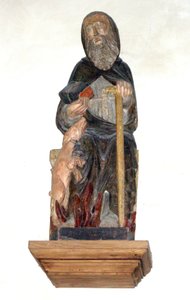 Svatý Antonín Opat (malované dřevo)