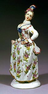 Fuerstenberská figurka dámy (porcelán)
