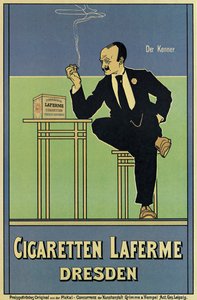 Plakát propagující cigarety Laferme