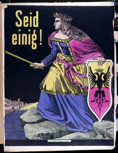 Seid Einig!, Německý vlastenecký plakát, c.1870