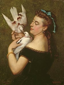 Žena s holuby