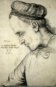 Autoportrét, cca 1517 (uhl na papíře)