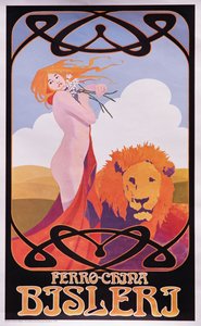 Kopie plakátu z roku 1909 s reklamou na Bisleri
