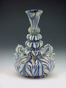 Láhev Flames, benátská (foukané sklo)