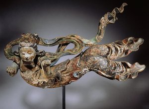 Apsaras, 17.-18. století (polychromované dřevo)