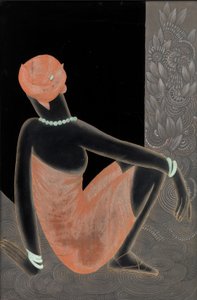 Afričanka, 1928-30 (lakované dřevo, oxidovaná měď)