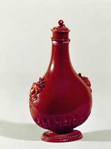 Láhev Pilgrim, Míšeň, c.1710 červená kamenina