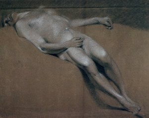 Studie ležícího mužského aktu
