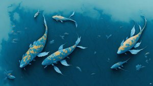 mustemaalaus: Koi-Karpfish_blue_01