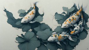 malba inkoustem: Koi kapr fish_04