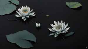 malba tuší: waterlili-black_03