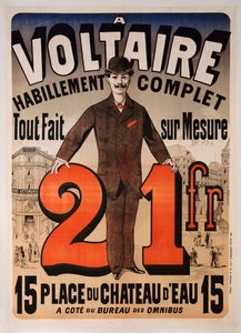 Plakátová reklama "A Voltaire", kolem 1877