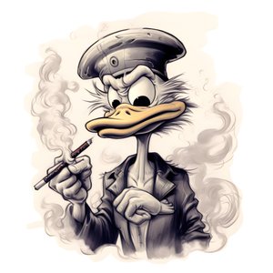 Scrooge McDuck, kouří velký marihuanový joint 1