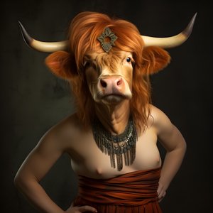Highland Cow jako Marilyn Monroe 1