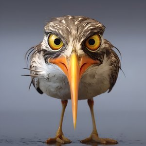 Sandpiper drží rybu 4