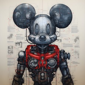 Technické výkresy Cyberpunk Mickey Mouse 1