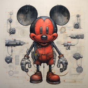 Technické výkresy Cyberpunk Mickey Mouse 2