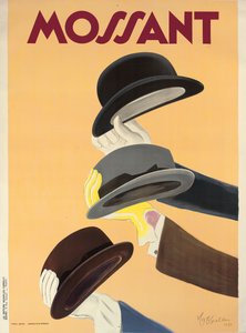 Reklamní plakát na klobouky Mossant, 1938