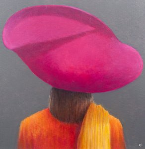 Magenta klobouk, šafránová bunda, 2014