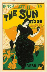 Plakát propagující noviny The Sun, 1895