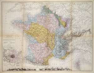 Mapa Francie, cca 1830-40