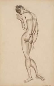 Ženský akt, pohled zezadu, 1909.