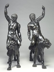 Nude bachants jezdící na panterech