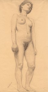 Stojící ženský akt, pravděpodobně 1878-79.