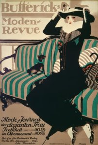 Buttericks Moden-Revue / Plakát 1912 od P.Scheuricha