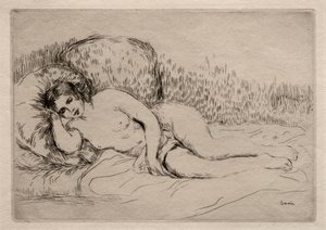 Femme nue couchée.