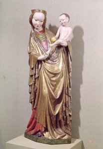 Panna a dítě, cca 1400 (polychromované dřevo)