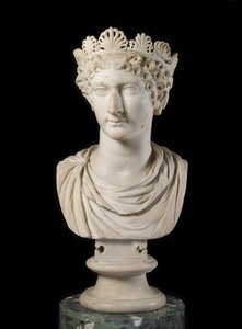 Hlava Agrippina Minor s diadémem (mramor)