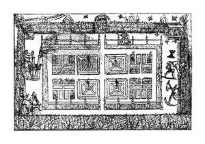 Zahrada, z knihy "Zahradníkův labyrint", 1577