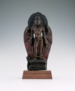 Jatamukuta Lokesvara, 11.–12. století (dřevo a pigment)