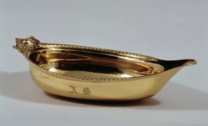 Gold pap-boat, John Lamb, Londýn, 1816