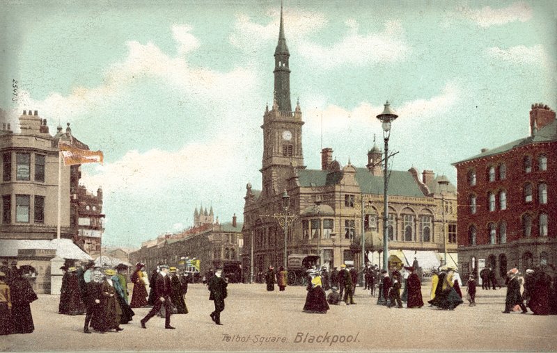 Talbot Square, Blackpool (barevná fotografie) od (after) English photographer