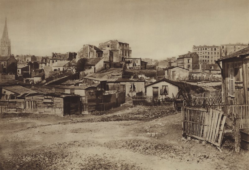 Butte-aux-Cailles (černobílá fotografie) od (after) French Photographer